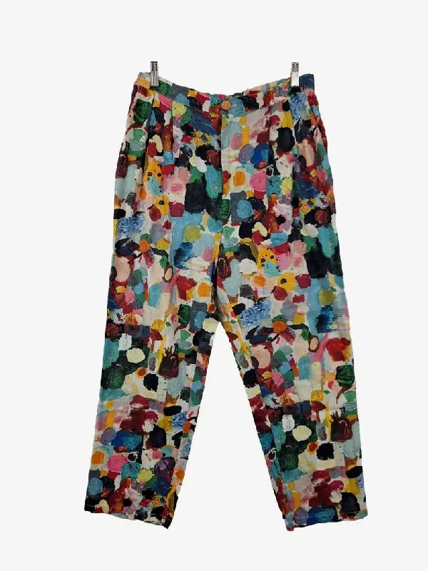 Gorman Kindah Khalidy Painted Pleated Pants Size 12 Fashionable Track Pants