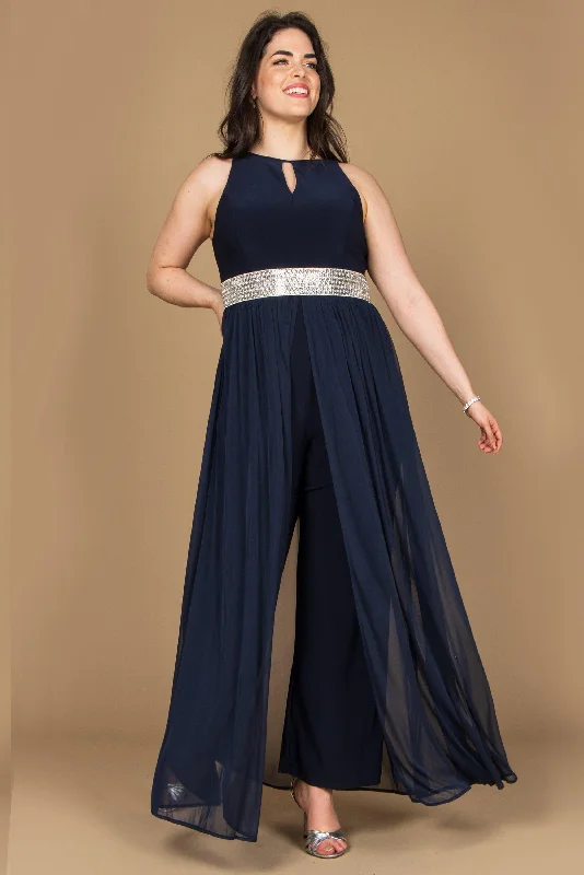 R&M Richards 5375P Long Formal Petite Jumpsuit Pleated satin jumpsuit, Glamorous, Chic, Elegant