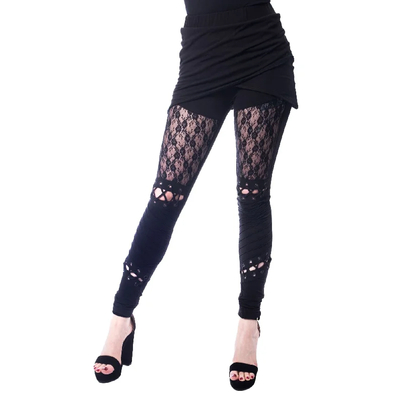 MYTH LEGGINGS - BLACK Fashionable Fitted Workout Leggings