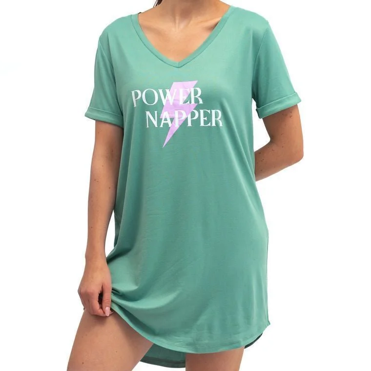 Power Napper Sleep Shirt-- Oversized T-Shirt Spandex breathable