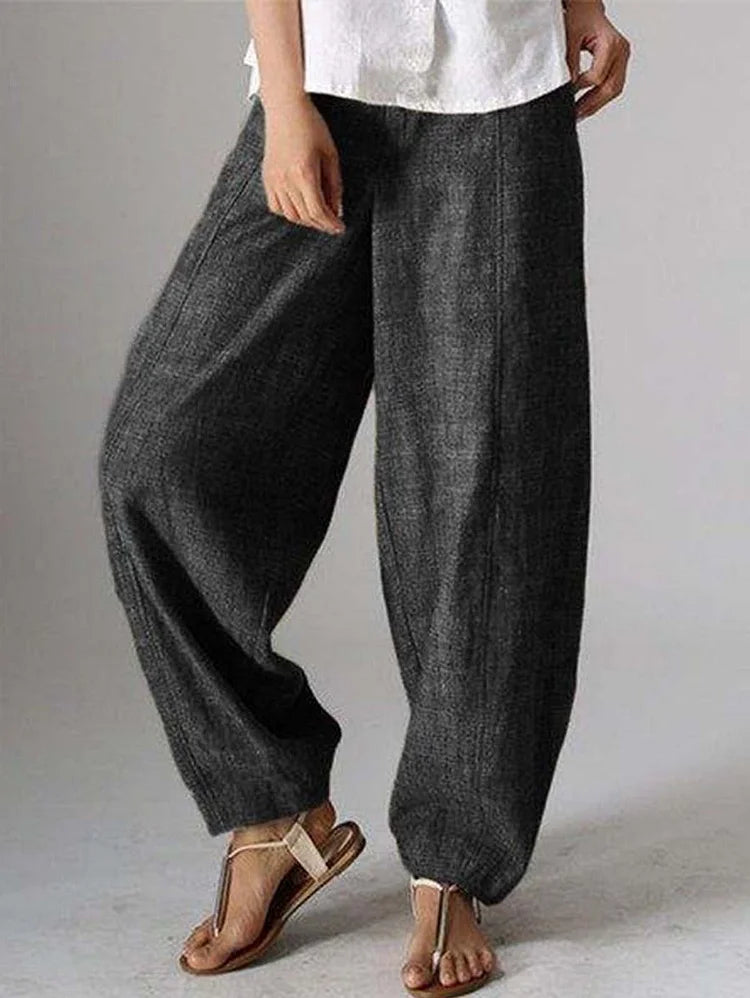 Mackayla| Solid Color Casual Plain Pants Classic Flared Pants