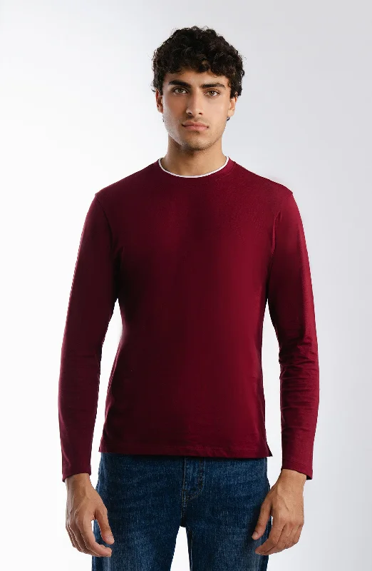 Crew Neck T-Shirt-- Wool Fabric Cashmere Fabric Tweed Fabric