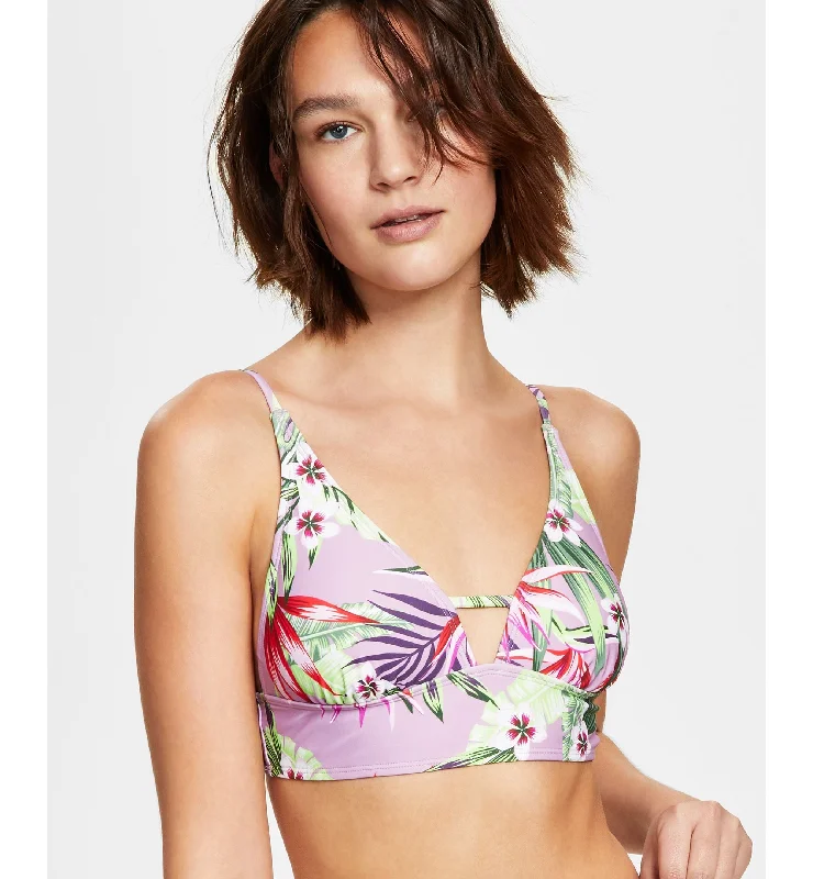 Salt+ Cove Juniors' Printed Front-Tab Bikini Top Bikini with mesh details, Sexy, Trendy, Comfortable