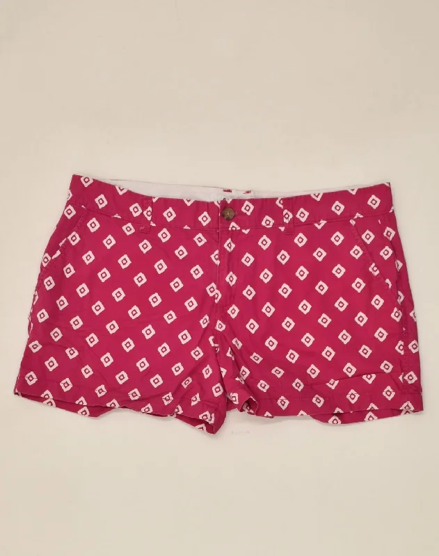 OLD NAVY Womens Hot Pants US 14 XL W36 Pink Geometric Cotton Elegant Trouser Pants