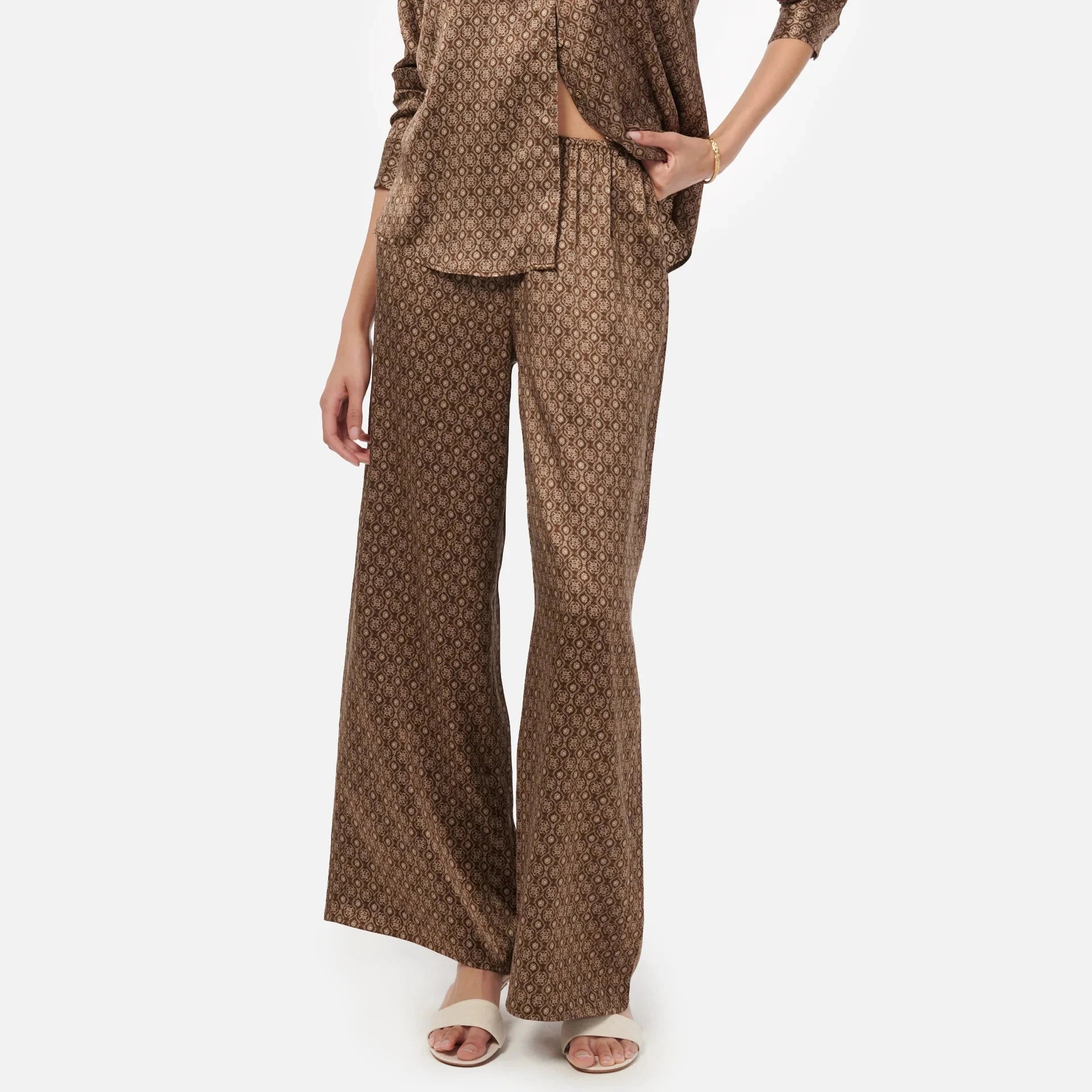 Doreen Charmeuse Pant | Chicory Mosaic Soft Wool Pants