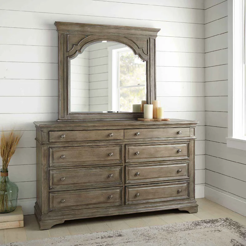 Highland Park Waxed Driftwood Dresser with Mirror by Steve Silver Tunics Leisure comfortable