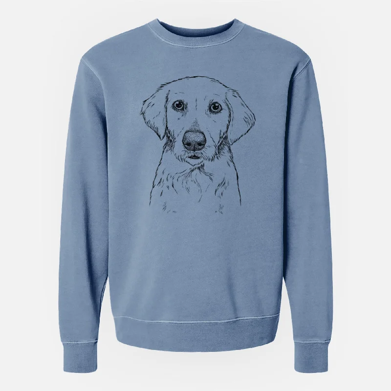 Bare Marley Sue the Labradoodle - Unisex Pigment Dyed Crew Sweatshirt Hoodie with Tied Waist Feminine Flattering