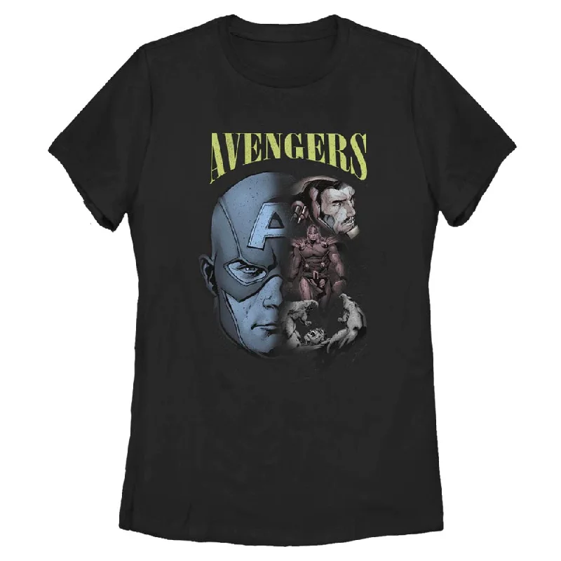 Women's Marvel Avenger Homage T-Shirt-- Collared Crew Neck Turtle Neck