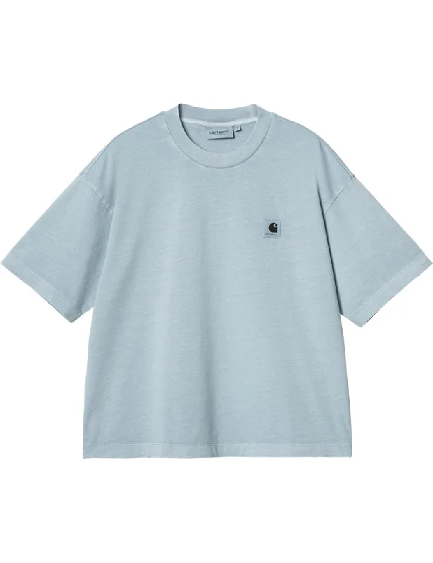 Carhartt Wip W' Nelson Short Sleeve T-shirt Dusty Ice Garment Dyed-- Iron Safe Non-Iron Wrinkle Free