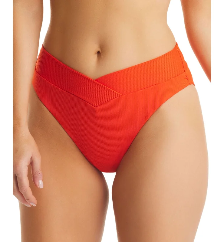 Women's Ribbed Bikini Bottoms Solid color bikini set, Sleek, Trendy, Comfortable