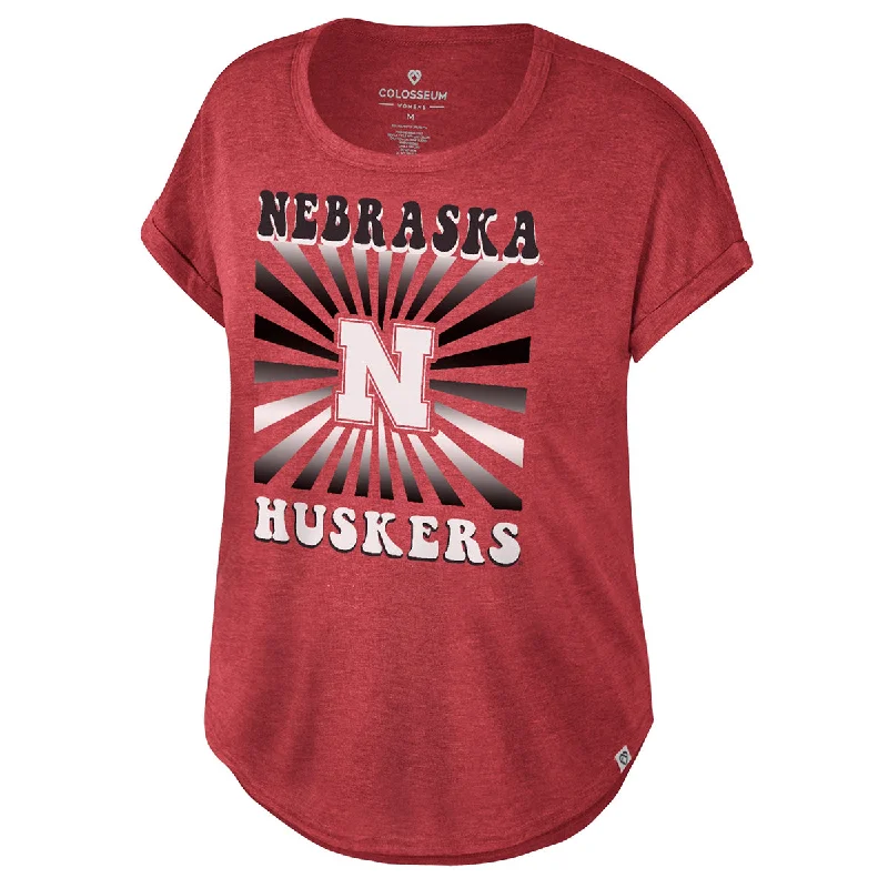 Women's Nebraska Huskers Band T-Shirt-- Layered Multi-layer Single Layer