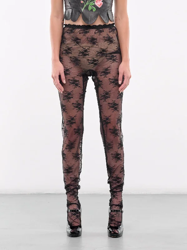 Lace Leggings (00TR08BK-BLACK) Fashionable Printed Leggings