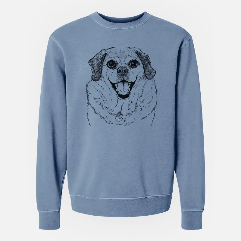 Bare Little Man the Puggle - Unisex Pigment Dyed Crew Sweatshirt Hoodie Sweatshirt Pullover