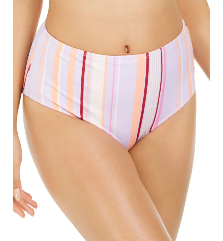 Juniors' Esplanade Stripe Printed High-Waist Bikini Bottoms Soft fabric bikini, Comfortable, Chic, Sexy