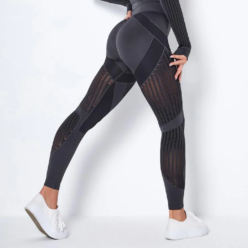 FITTOO Seamless Leggings for Fitness Hollow Out High Waist Workout Gym Sport Leggings Women Push up Leggins Female Pants Trendy Patterned Leggings