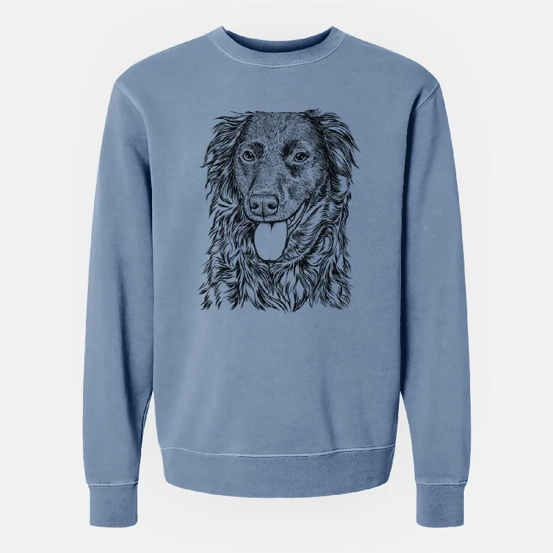 Bare Maisie Mae the Aussiedor - Unisex Pigment Dyed Crew Sweatshirt Hoodie with Tie-Dye Psychedelic Retro