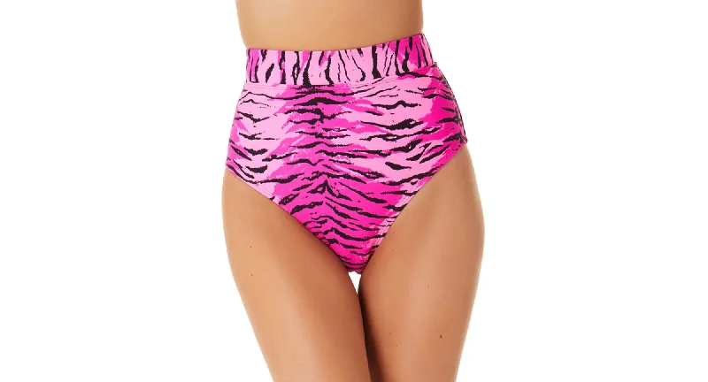 Juniors' Topaz Tiger Banded High-Waist Bikini Bottoms High-waisted bikini, Vintage style, Summer fashion, Comfortable