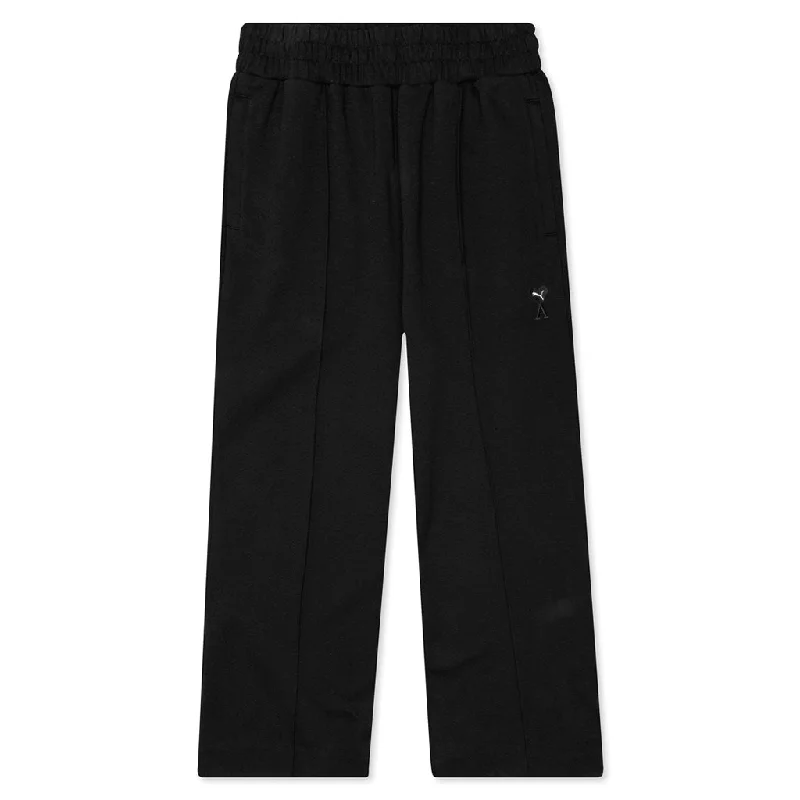 Puma x AMI Women's Wide Pants - Black Elegant Silk Pants