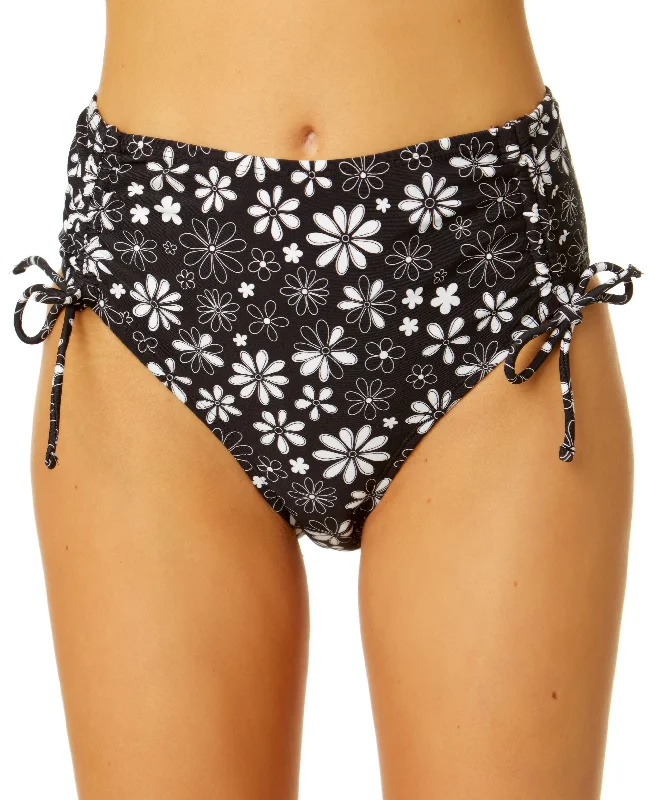 Juniors' Coastal Fleurs Cinched High-Waist Bikini Bottoms Scoop neck bikini, Comfortable, Sexy, Trendy