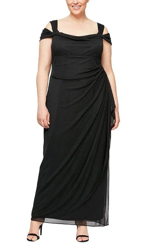 Alex Evenings - 432156 Cold Shoulder Ruched Evening Dress Tunics Essential wardrobe