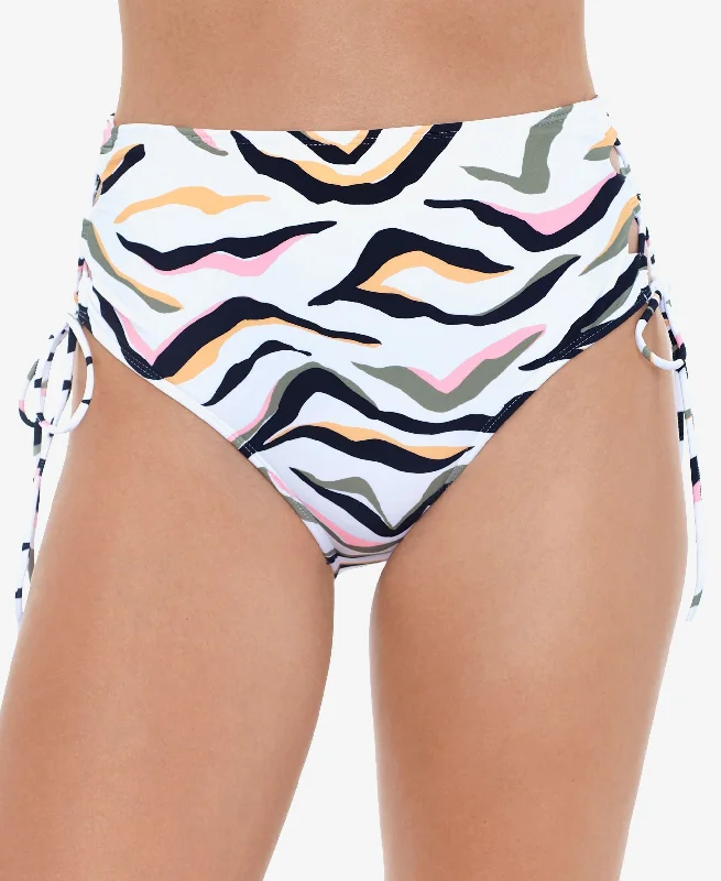 Juniors' Seeing Stripes High-Waist Bikini Bottoms Bikini with front tie, Sexy, Comfortable, Stylish