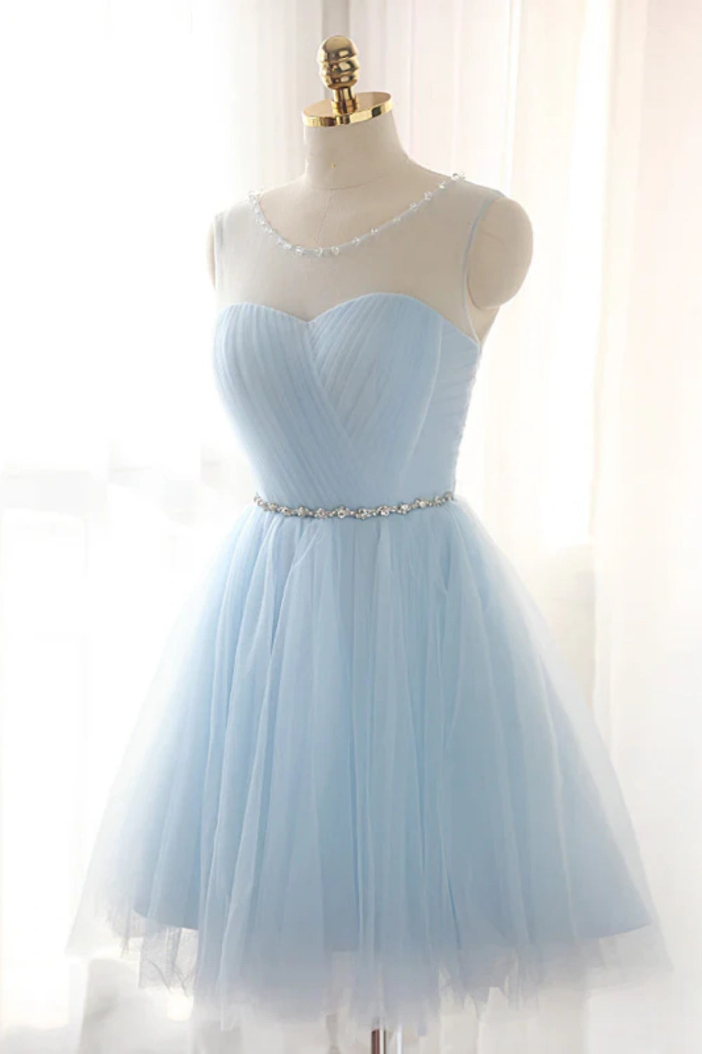 Charming A-line tulle short prom dress,homecoming dresses  7671 Tunics Bestseller popular