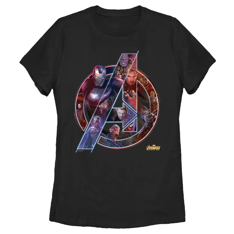 Women's Marvel Team Neon T-Shirt-- Print Jacquard Patchwork