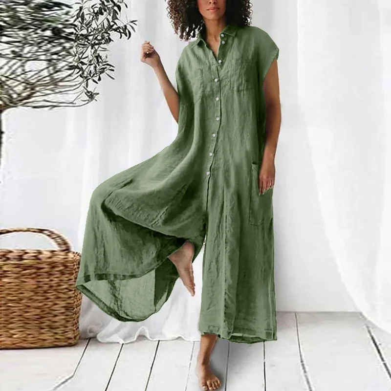 Fleur Rousse® | Comfortable jumpsuit for the summer Sleeveless wide leg jumpsuit, Summer fashion, Stylish, Comfortable