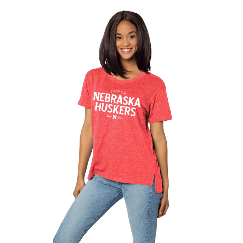 Women's Nebraska Huskers Plus Must Have T-Shirt-- Zippered Buttoned Snapped