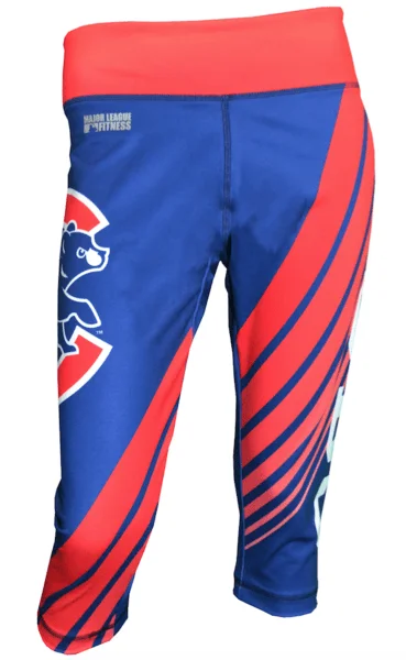 Women's Chicago Cubs AOP Sublimated Capri Leggings Stylish Printed Stretch Leggings