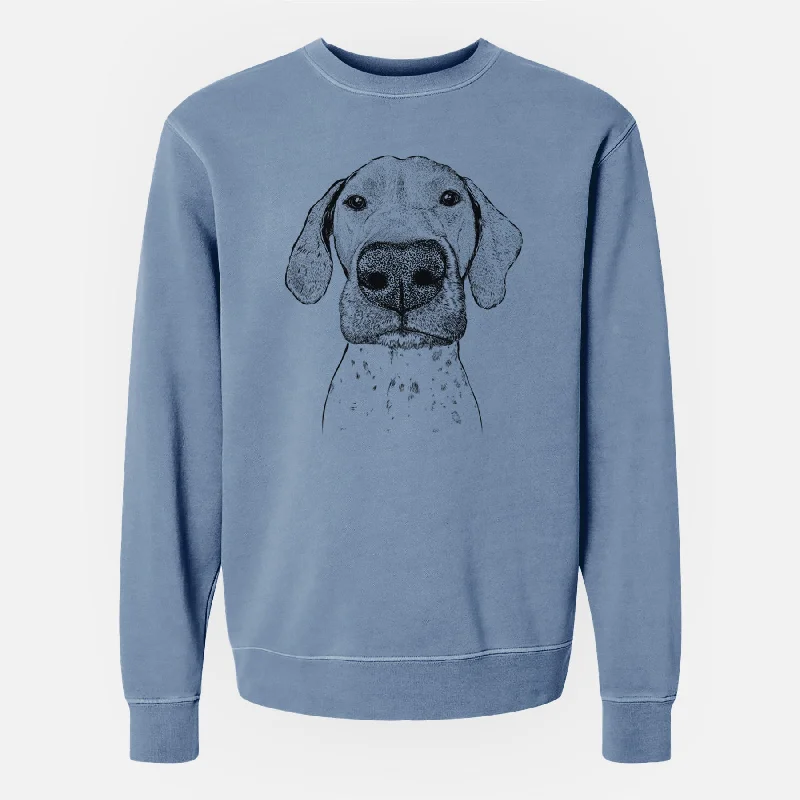 Bare Leroy the German Shorthaired Pointer - Unisex Pigment Dyed Crew Sweatshirt Hoodie with Rhinestones Sparkly Elegant