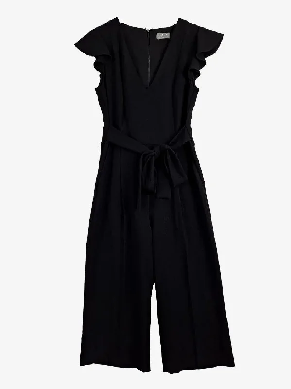 Oasis Crepe Frilled Sleeve Elegant Jumpsuit Size 10 Overalls jumpsuit, Casual wear, Relaxed fit, Comfortable