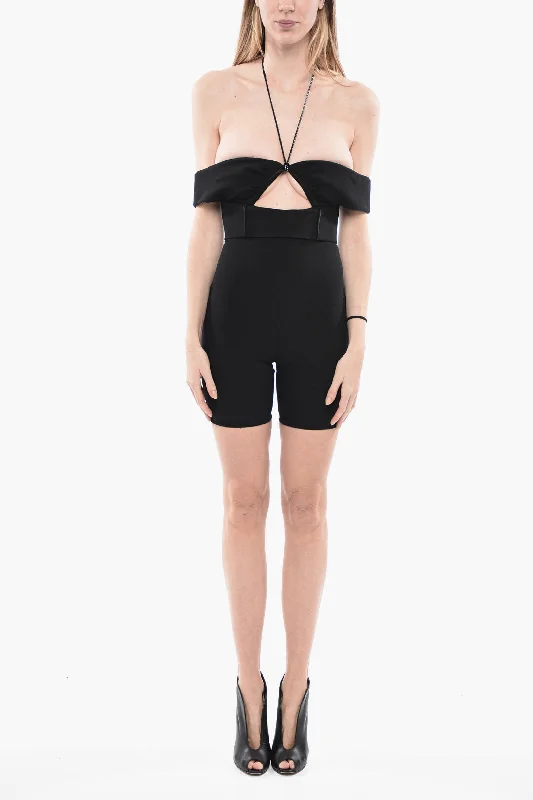 Saint Laurent Short Jumpsuit With Cutout And Rhinestones Detail 40 Italian size Solid jumpsuit, Minimalist style, Elegant, Comfortable