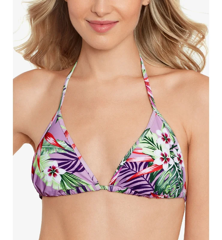 Juniors' Printed Triangle Bikini Top Color-block bikini, Bold, Trendy, Sexy