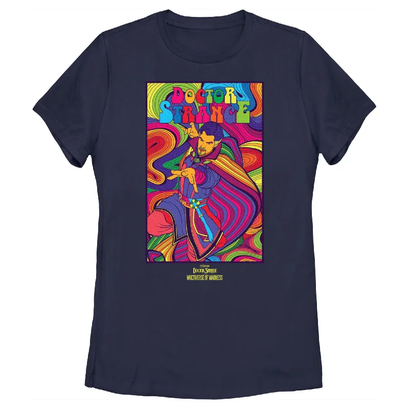 Women's Marvel Doctor Strange Strange T-Shirt-- Ribbed Striped Patterned