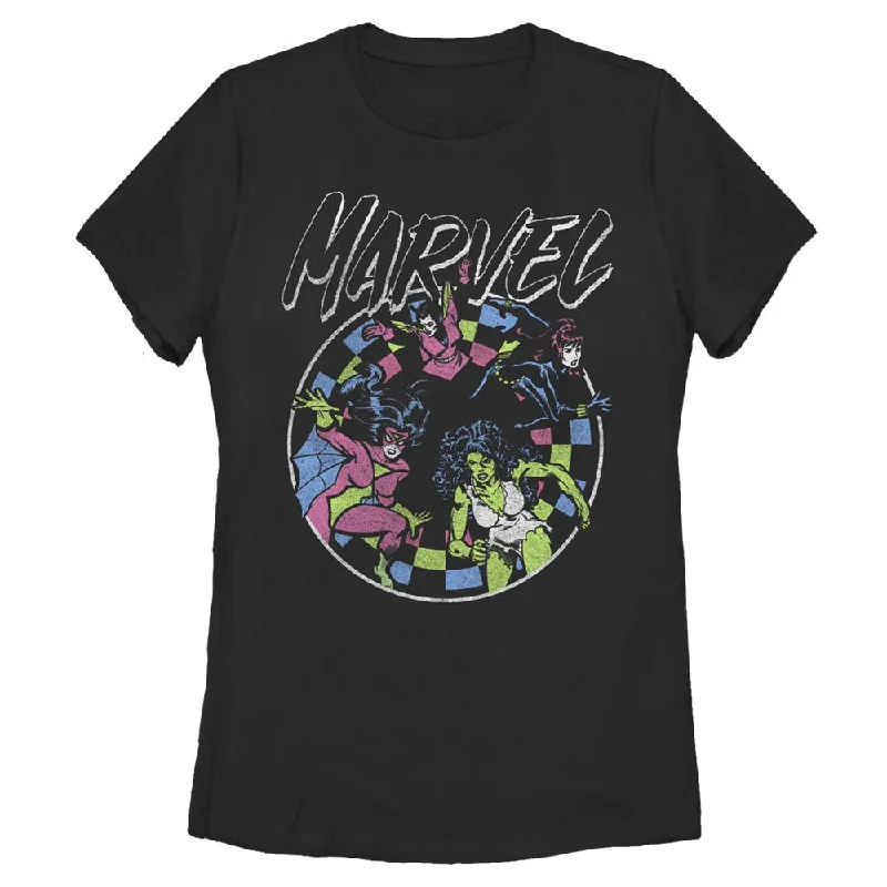 Women's Marvel GRUNGE MARVEL T-Shirt-- Zippered Front Buttoned Front Snap Front