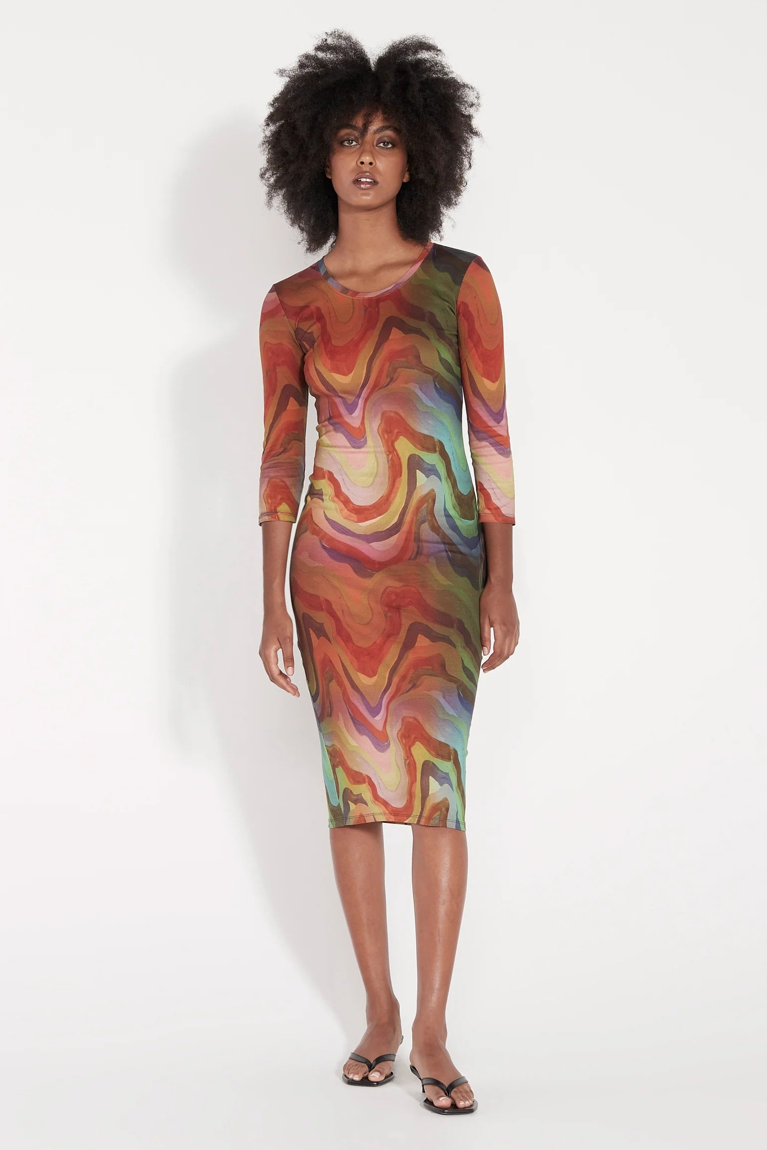 JERRY DRESS - MULTI WAVES Maxi Flowy Bohemian