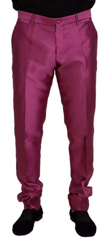 Elegant Slim Fit Formal Dress Pants In Pink Casual Yoga Pants