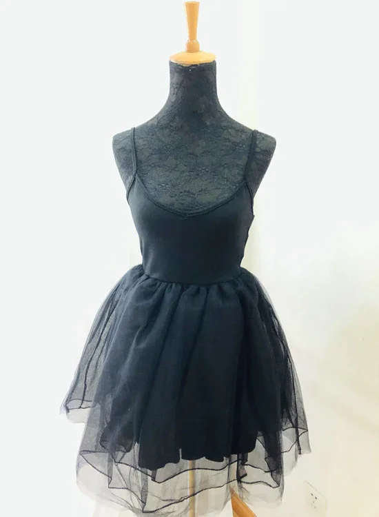 Sexy Tulle Straps Little Black Dress, Mini Women Dress gh499 Tunics Print Colorful