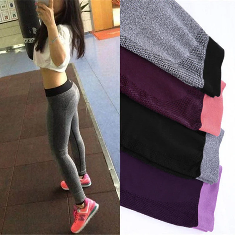 S-XL 4 Colors Women's Legging Fashion Workout Polyester Bodybuilding High Waist Clothing Elastic Leggings 9e 6a Fashionable High-Rise Leggings