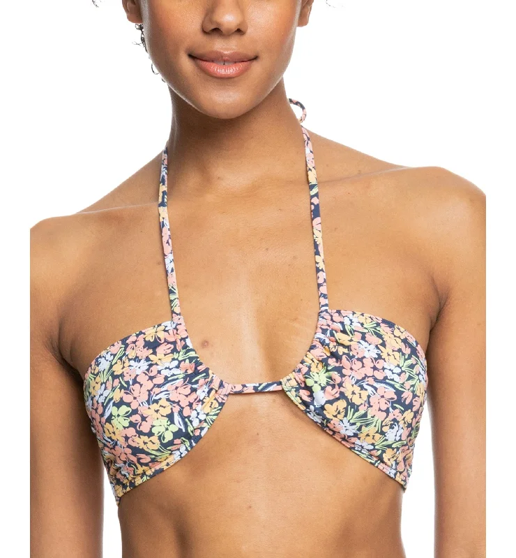 Juniors' Pt Beach Classics Floral-Print Halter Bikini Top Bikini with mesh sides, Sexy, Trendy, Comfortable