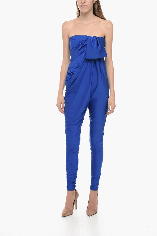 Saint Laurent Draped Jumpsuit with Decorative Detail Leather jumpsuit, Trendy, Chic, Street style