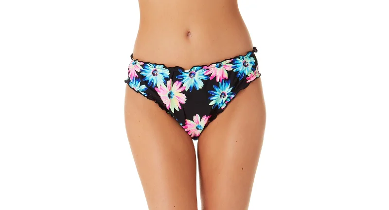 Juniors' Gerber Daisy Lettuce-Edge Hipster Bikini Bottoms Lace trim bikini, Feminine, Chic, Sexy