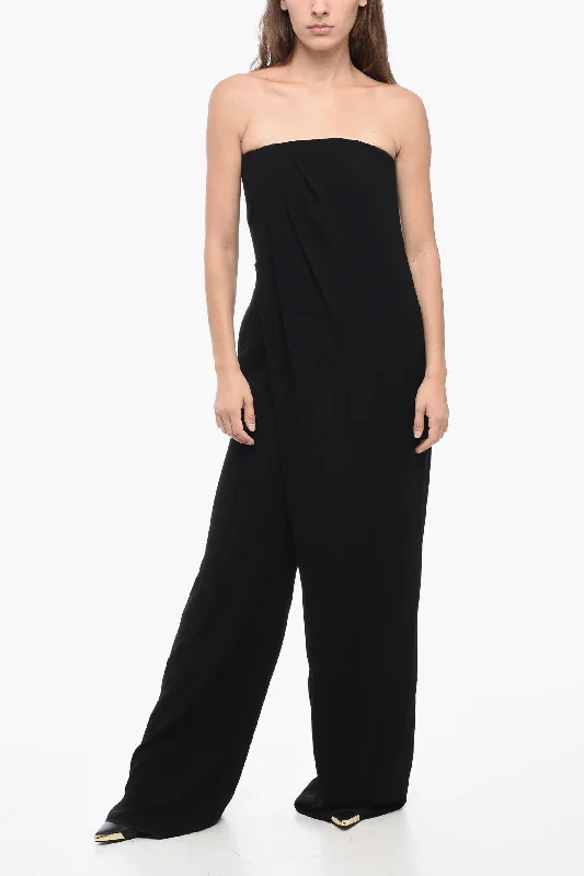 Max Mara Off-Shoulder BELLA Jumpsuit with Satin Side Bands 40 Italian size Belted jumpsuit, Chic, Elegant, Comfortable