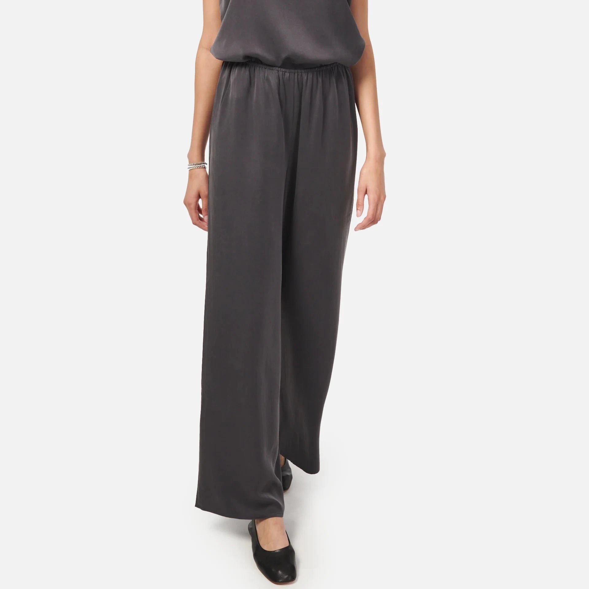 Doreen Pant | Graphite Comfortable Wide-Leg Pants