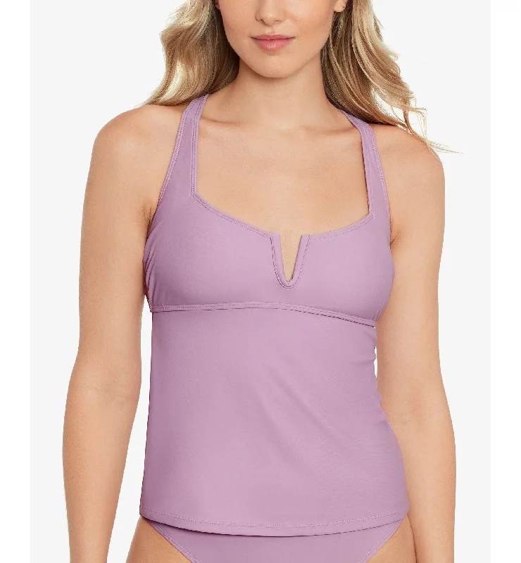 Juniors' V-Wire Tankini Top Bikini with mesh detail, Sexy, Trendy, Comfortable