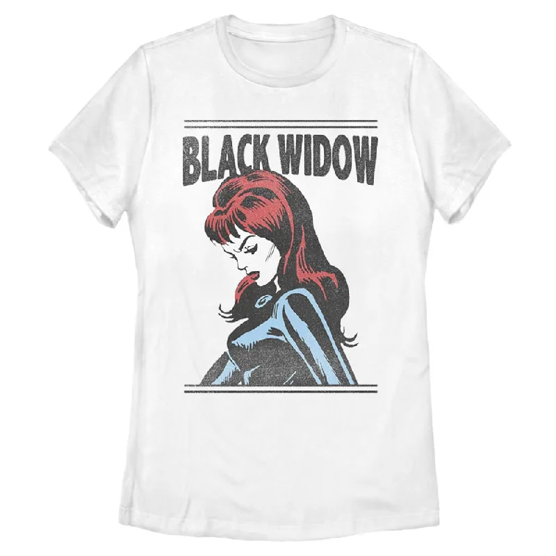 Women's Marvel Widow Simple T-Shirt-- Solid Color Striped Floral