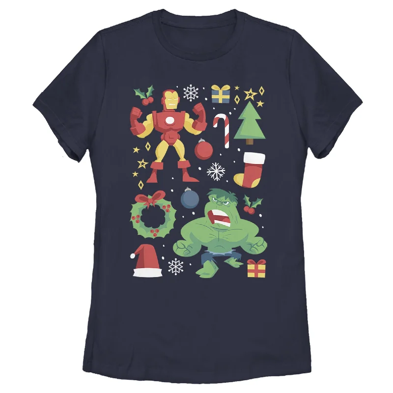 Women's Marvel Holiday Cheer T-Shirt-- Modern Contemporary Chic