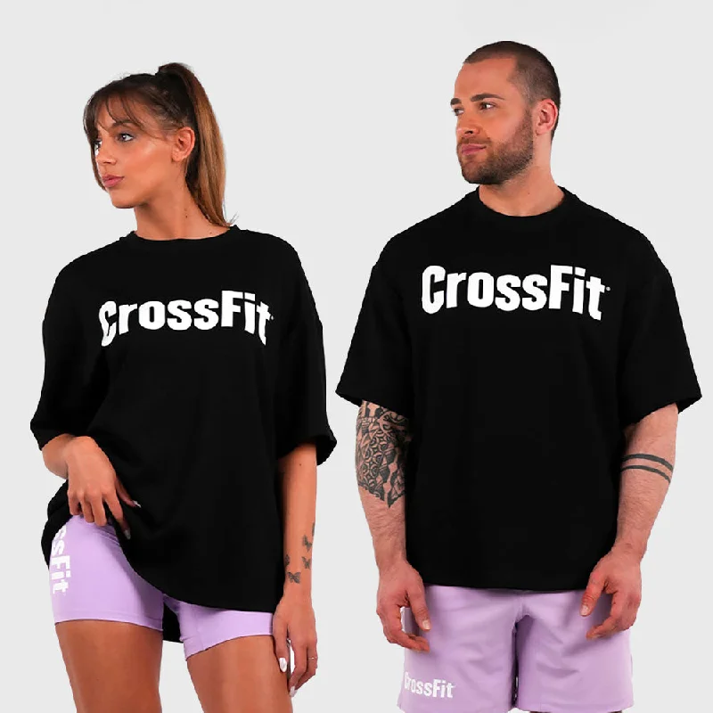 Northern Spirit - CROSSFIT® SMURF UNISEX OVERSIZED T-SHIRT - INK-- Real Fur Shearling Chenille