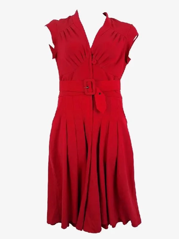 Miss Candyfloss Cherry Red Classy Belted Jumpsuit Size L Wide leg jumpsuit, Casual, Trendy, Chic